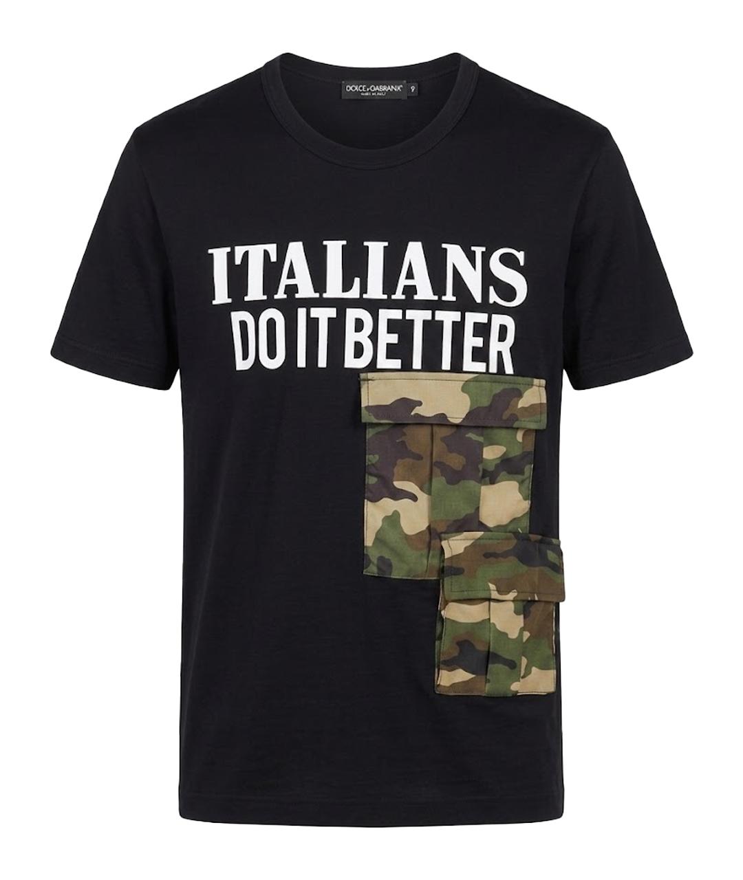 DOLCE&GABBANA Черная хлопковая футболка, фото 1