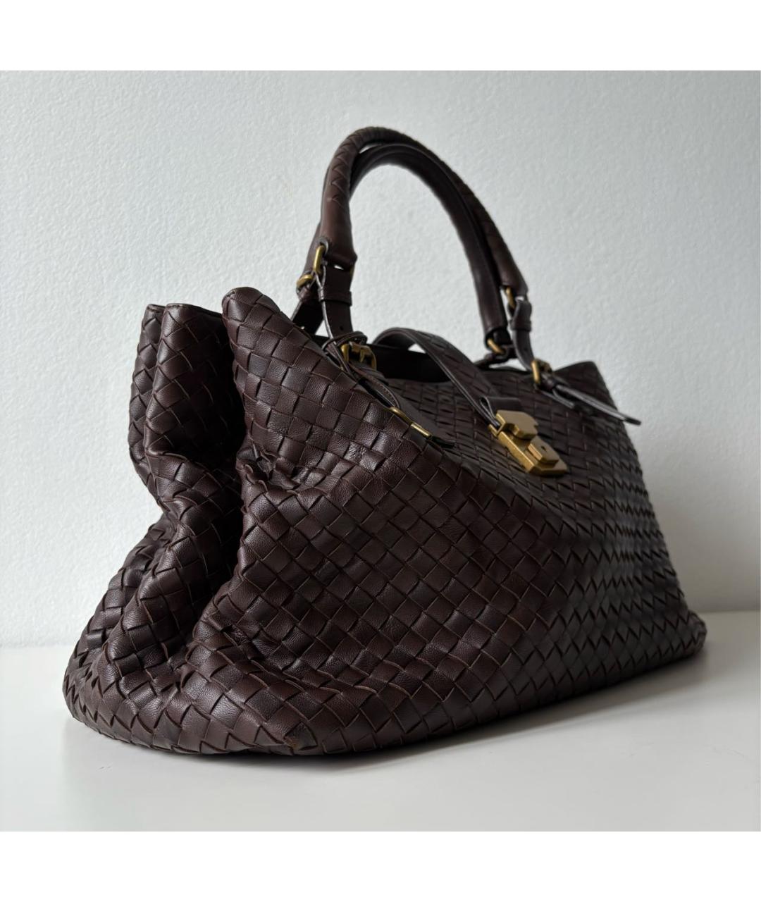 BOTTEGA VENETA Коричневая кожаная сумка тоут, фото 2