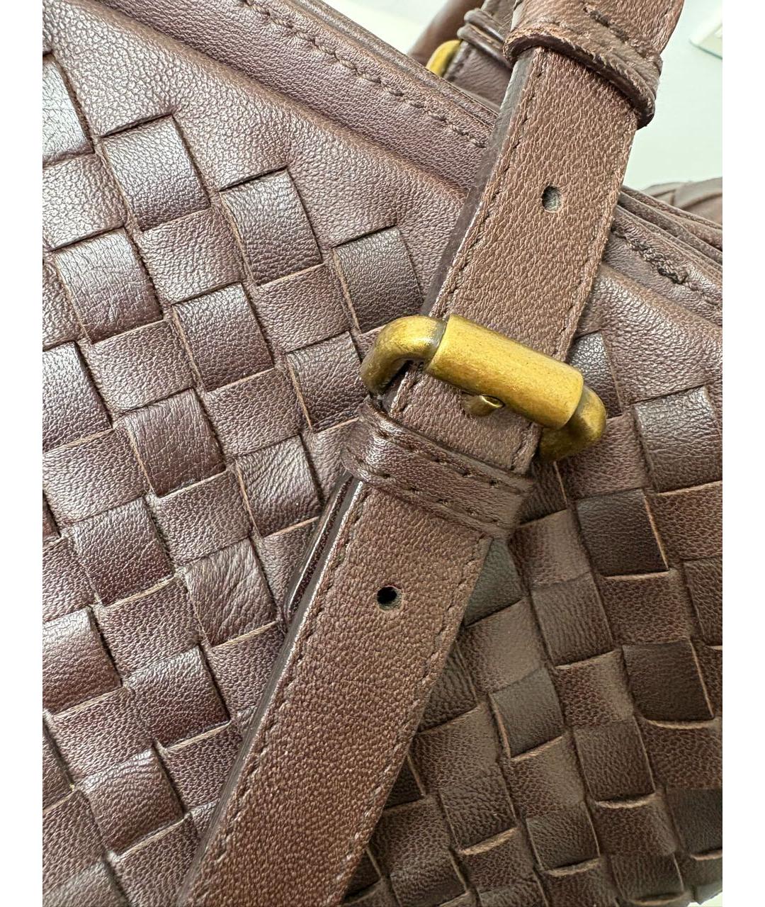 BOTTEGA VENETA Коричневая кожаная сумка тоут, фото 8