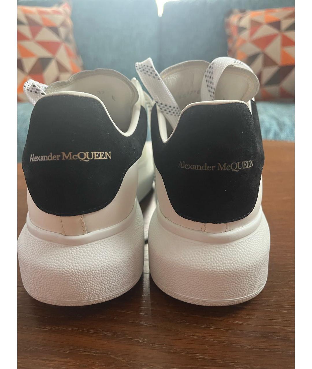 ALEXANDER MCQUEEN Белые кожаные кроссовки, фото 4