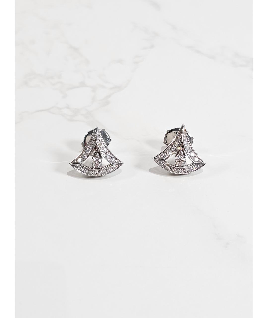 BVLGARI Серебряные серьги из белого золота, фото 3