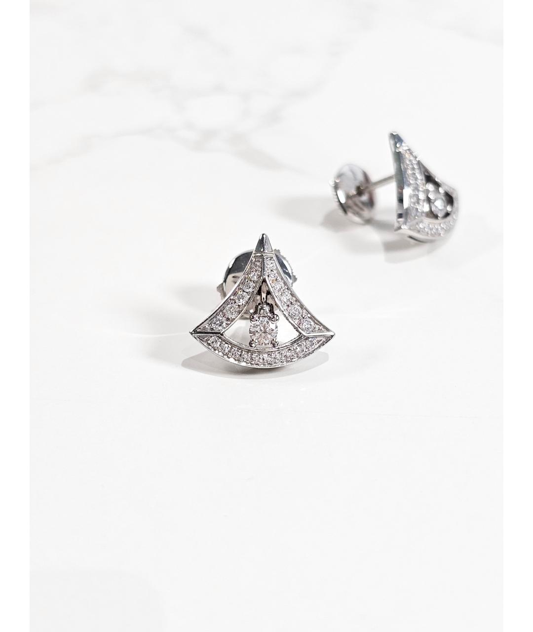 BVLGARI Серебряные серьги из белого золота, фото 2