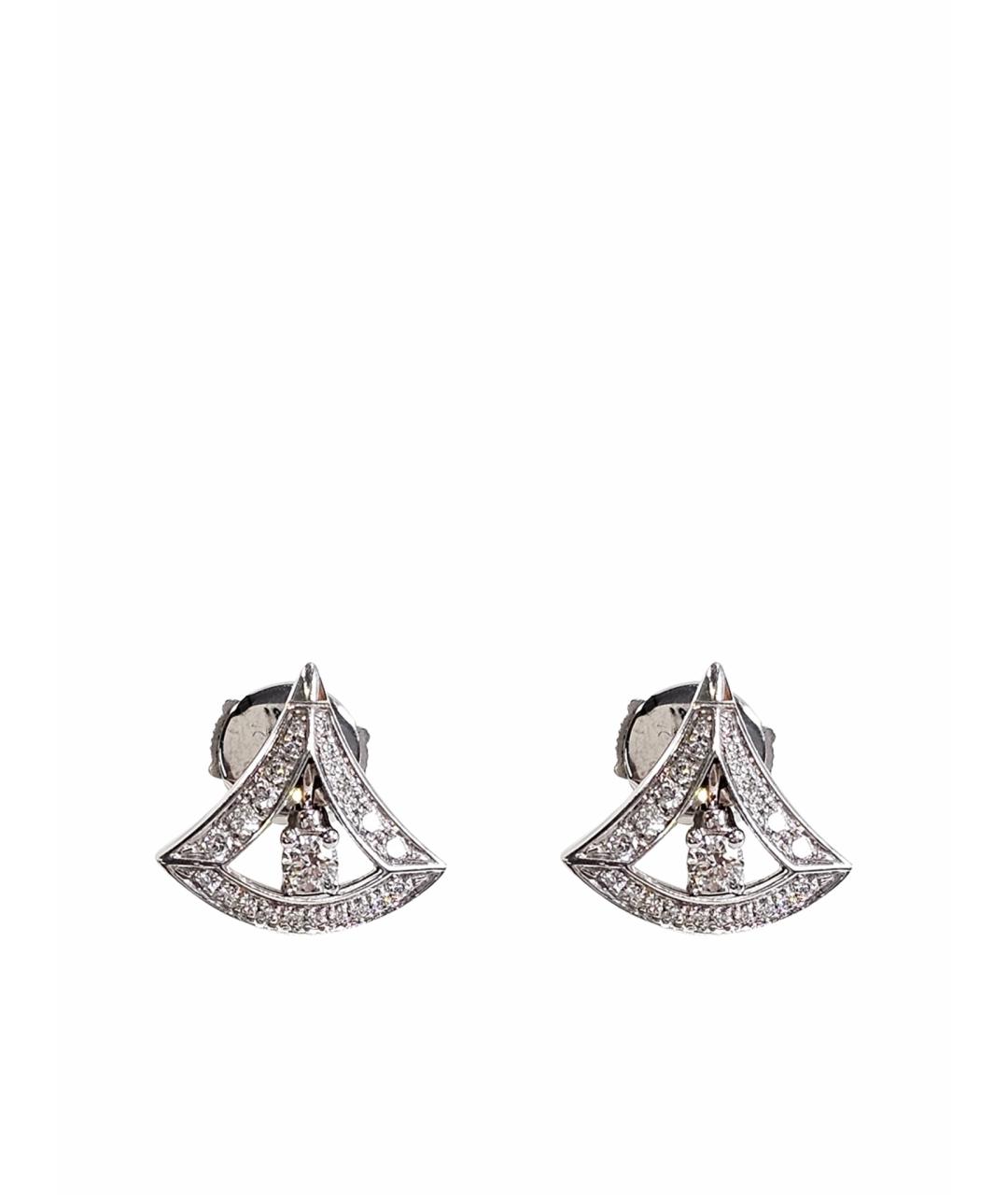 BVLGARI Серебряные серьги из белого золота, фото 1
