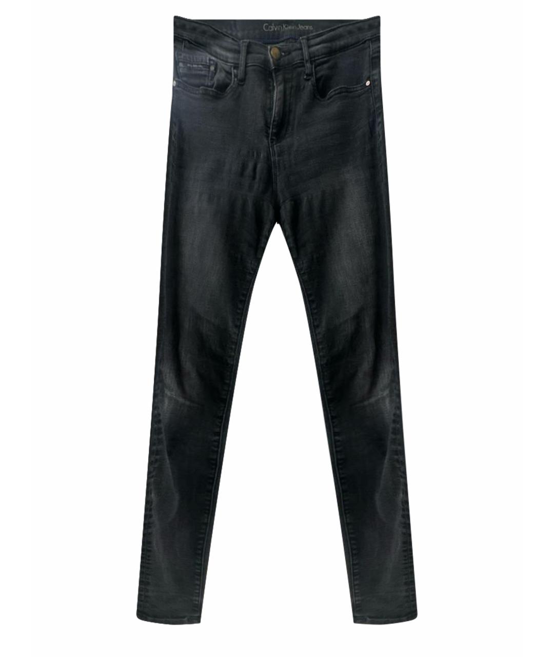 CALVIN KLEIN Черные хлопко-эластановые джинсы слим, фото 1