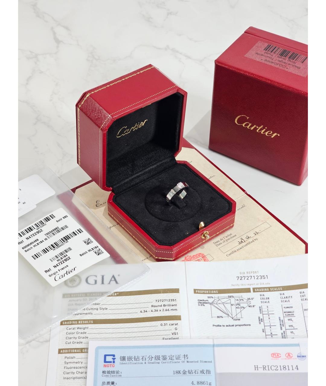 CARTIER Серебряное кольцо из белого золота, фото 4