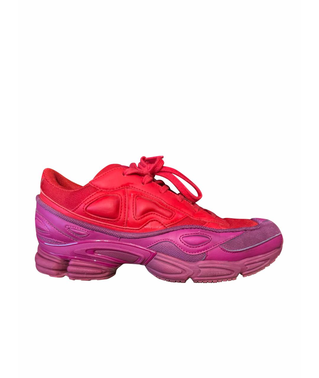 ADIDAS X RAF SIMONS Красные текстильные низкие кроссовки / кеды, фото 1