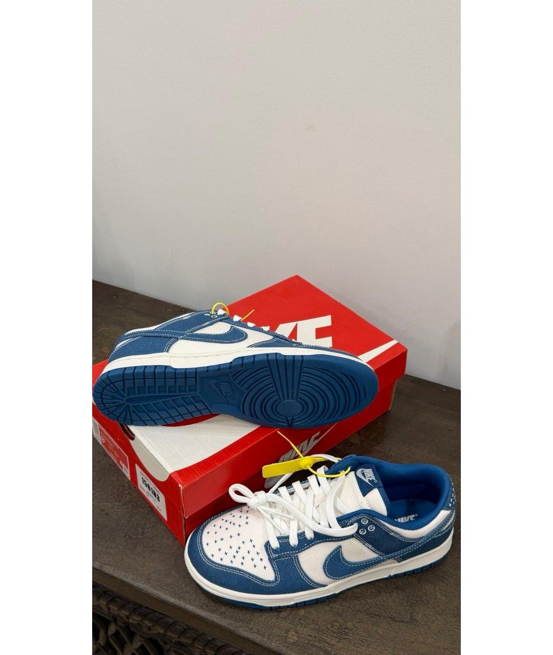 NIKE Синие текстильные низкие кроссовки / кеды, фото 3