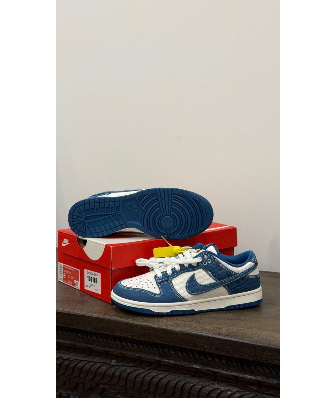 NIKE Синие текстильные низкие кроссовки / кеды, фото 4