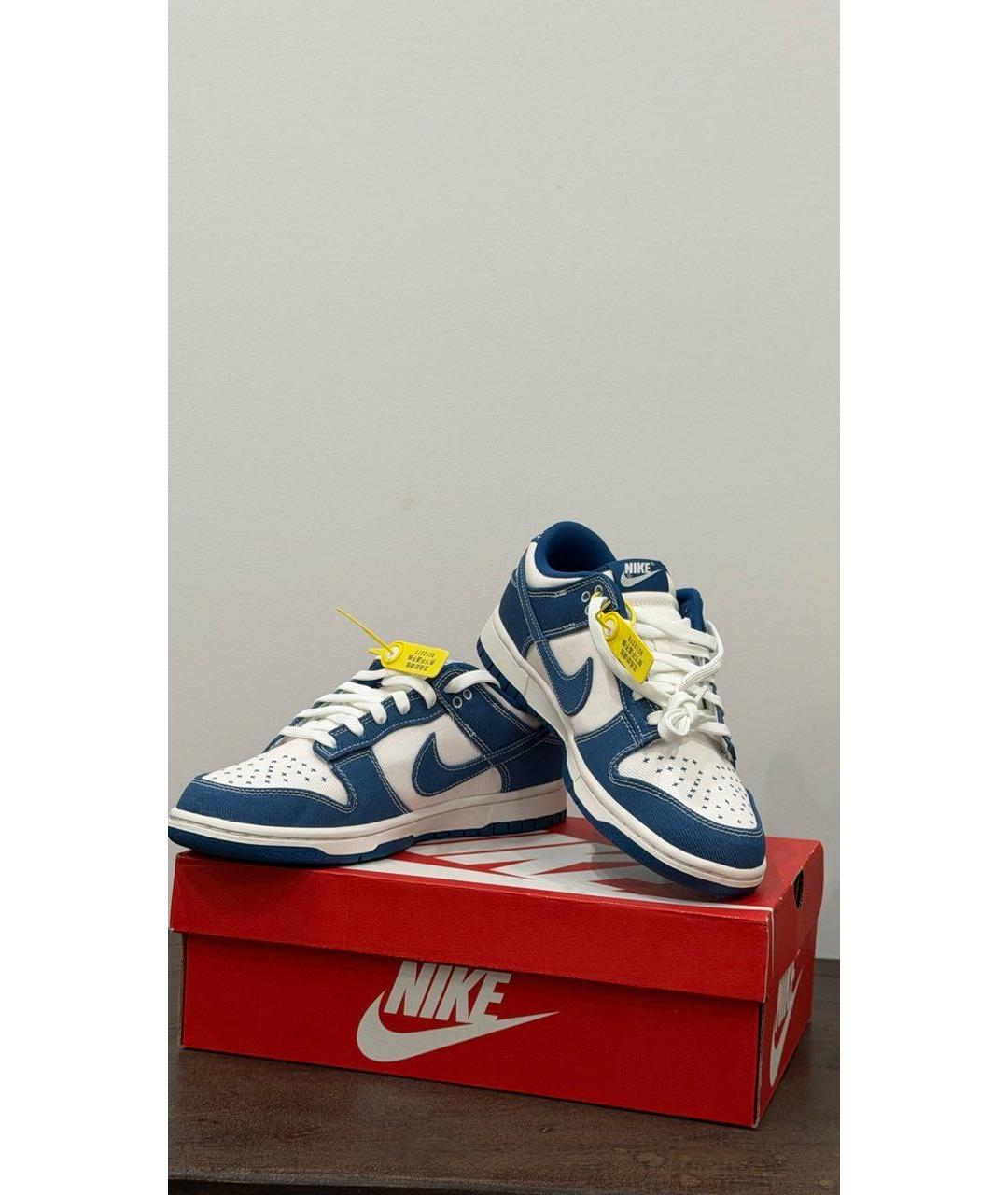 NIKE Синие текстильные низкие кроссовки / кеды, фото 2