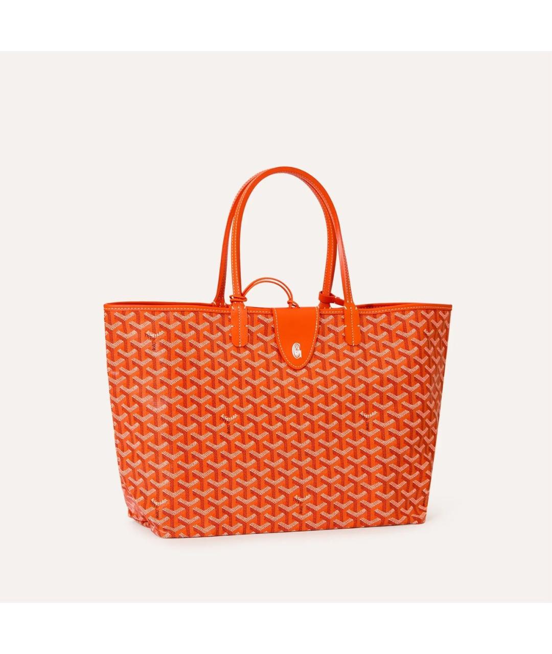 GOYARD Оранжевая сумка с короткими ручками из канвы, фото 5