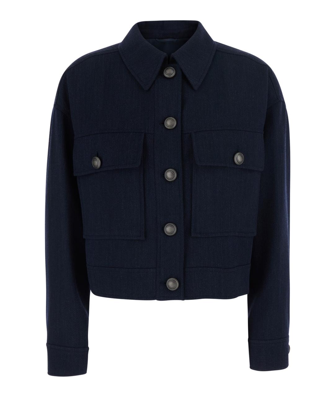 BRUNELLO CUCINELLI Темно-синяя шерстяная куртка, фото 1