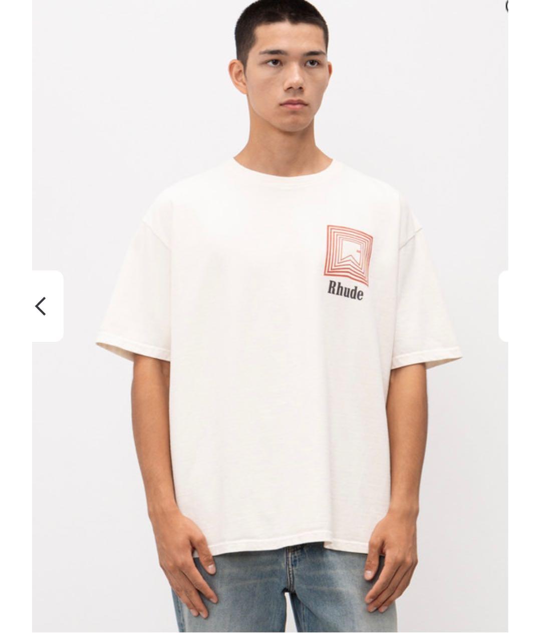 RHUDE Бежевая хлопковая футболка, фото 7