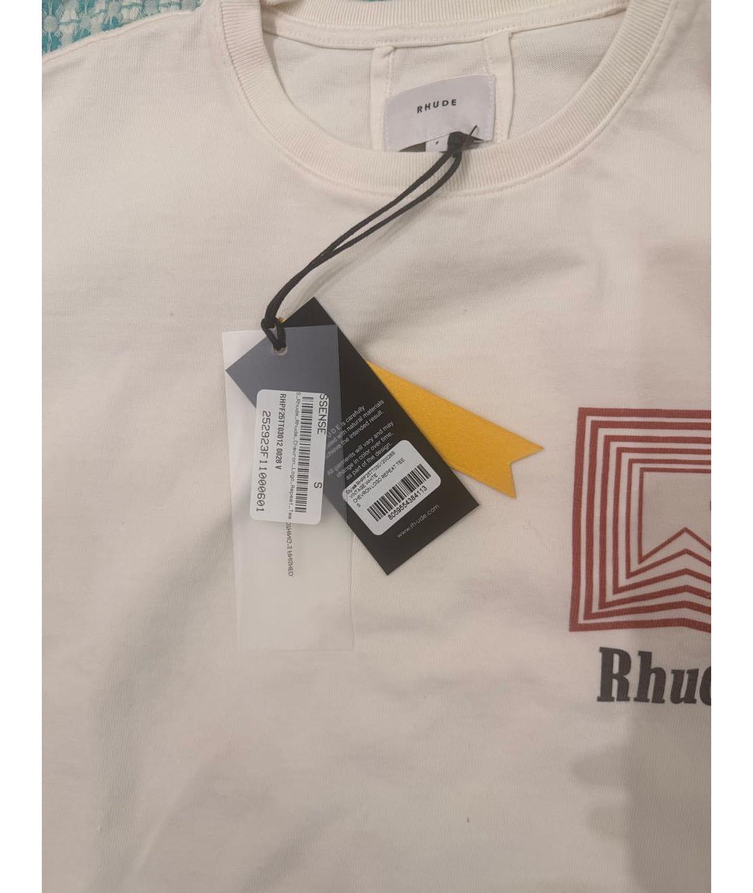 RHUDE Бежевая хлопковая футболка, фото 3