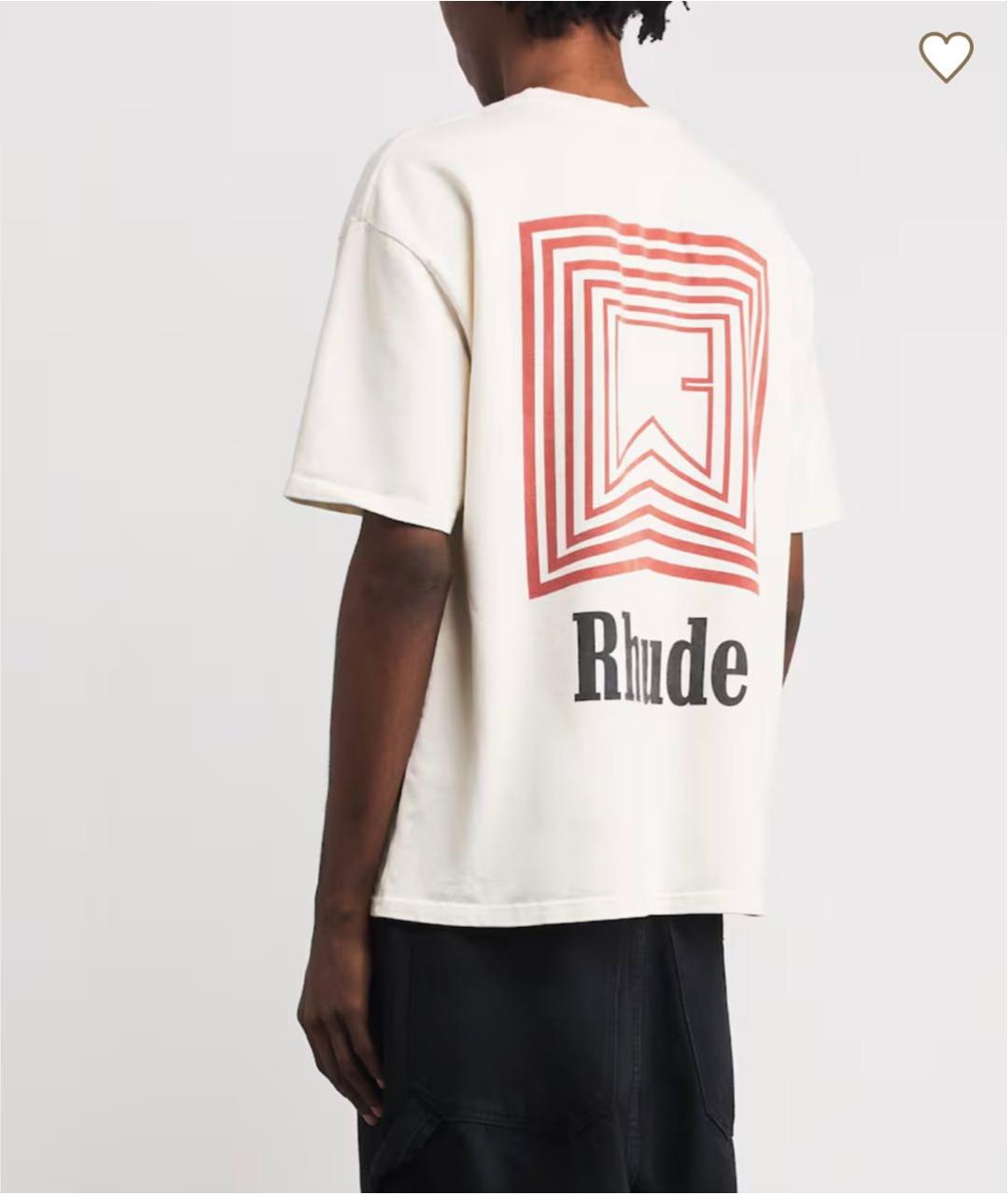 RHUDE Бежевая хлопковая футболка, фото 6