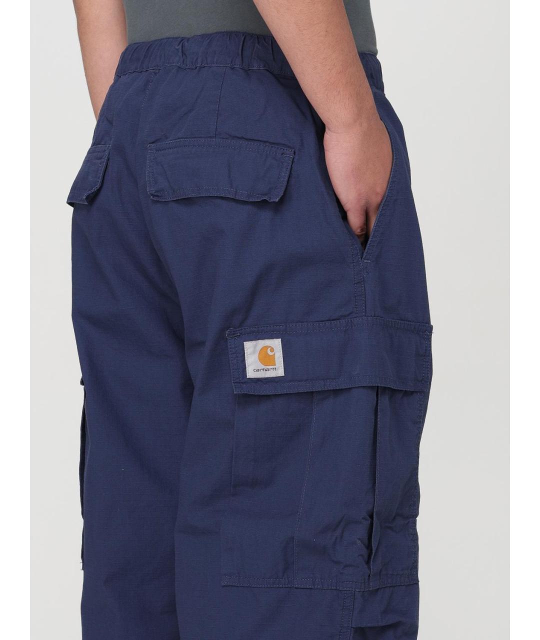 CARHARTT WIP Синие хлопковые повседневные брюки, фото 3
