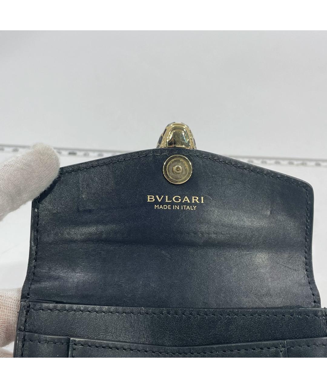 BVLGARI Черный кожаный кошелек, фото 8