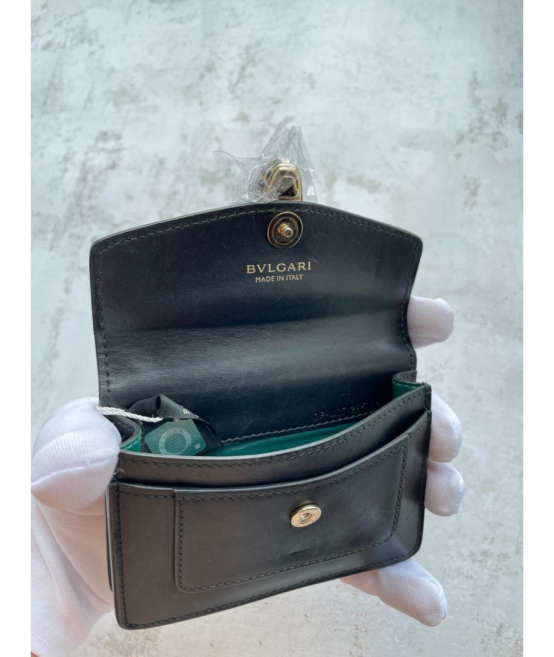 BVLGARI Черный кожаный кошелек, фото 3