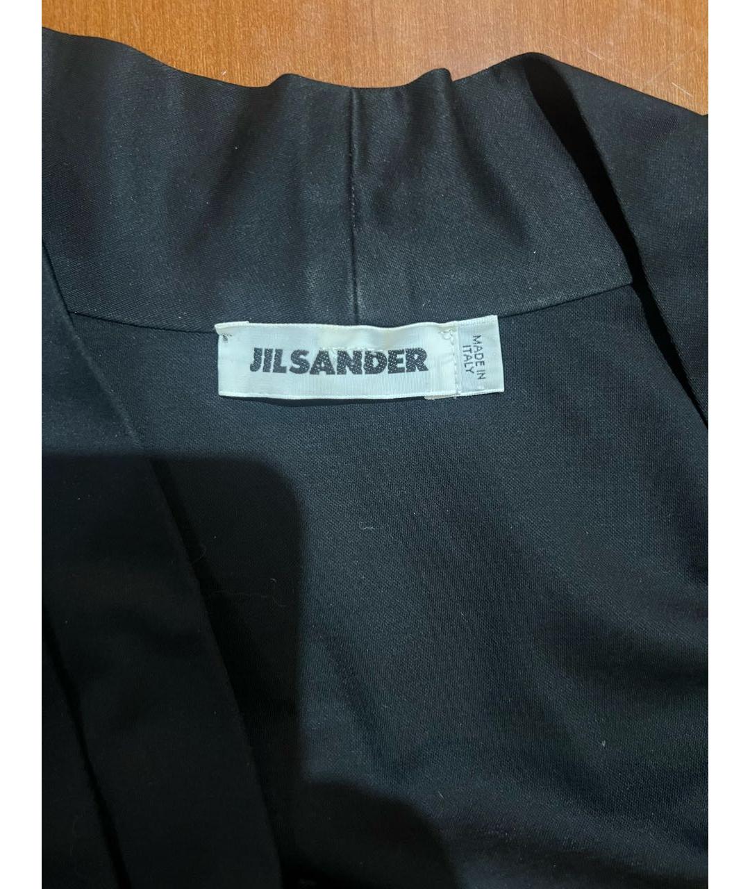 JIL SANDER Черное хлопковое повседневное платье, фото 3