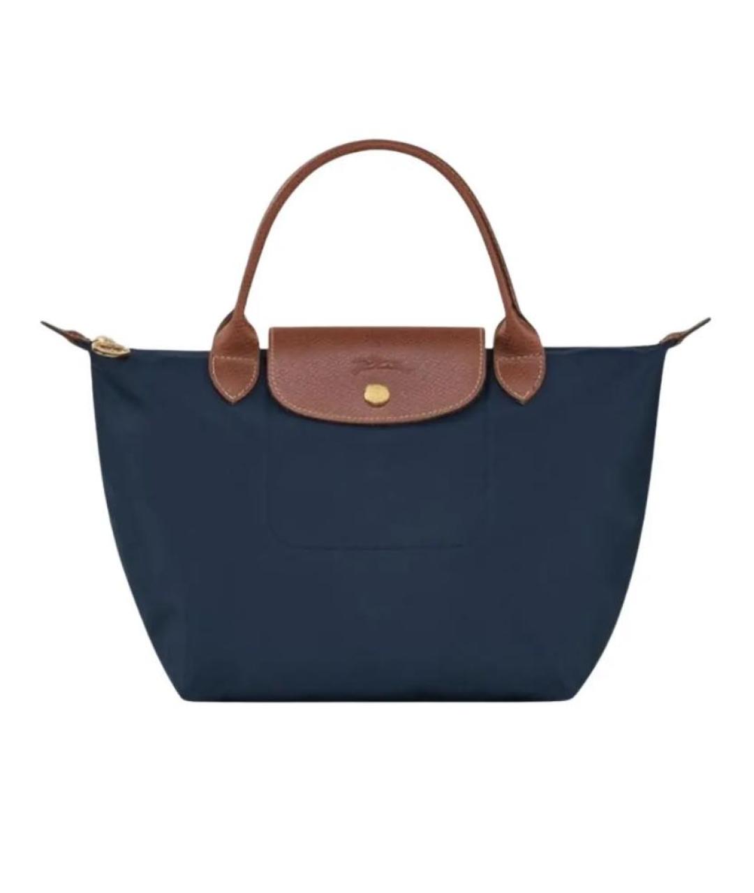 LONGCHAMP Темно-синяя тканевая сумка тоут, фото 1