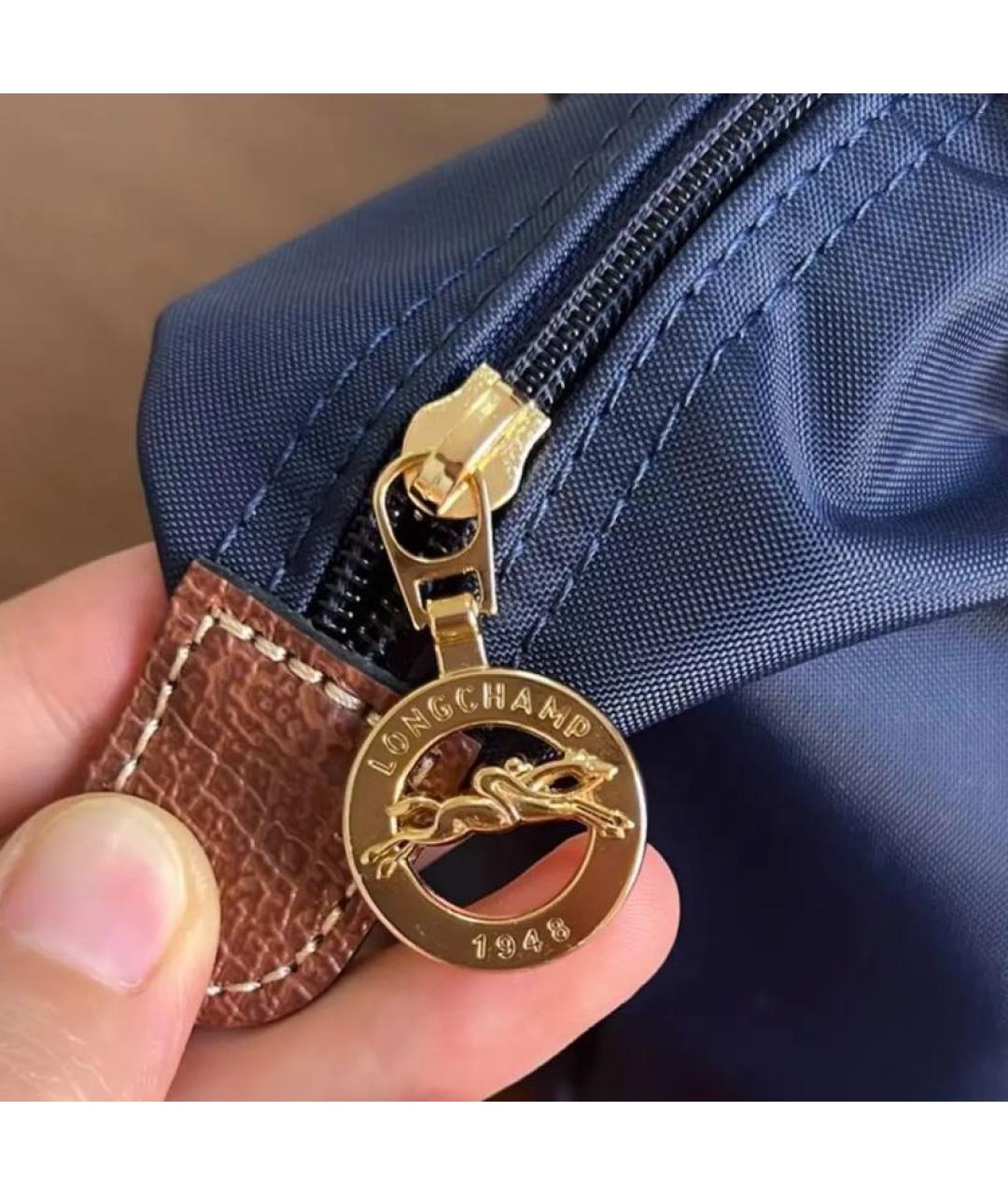 LONGCHAMP Темно-синяя тканевая сумка тоут, фото 8