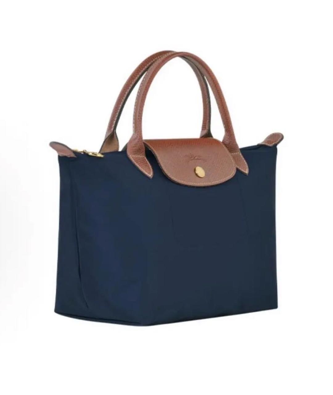LONGCHAMP Темно-синяя тканевая сумка тоут, фото 3