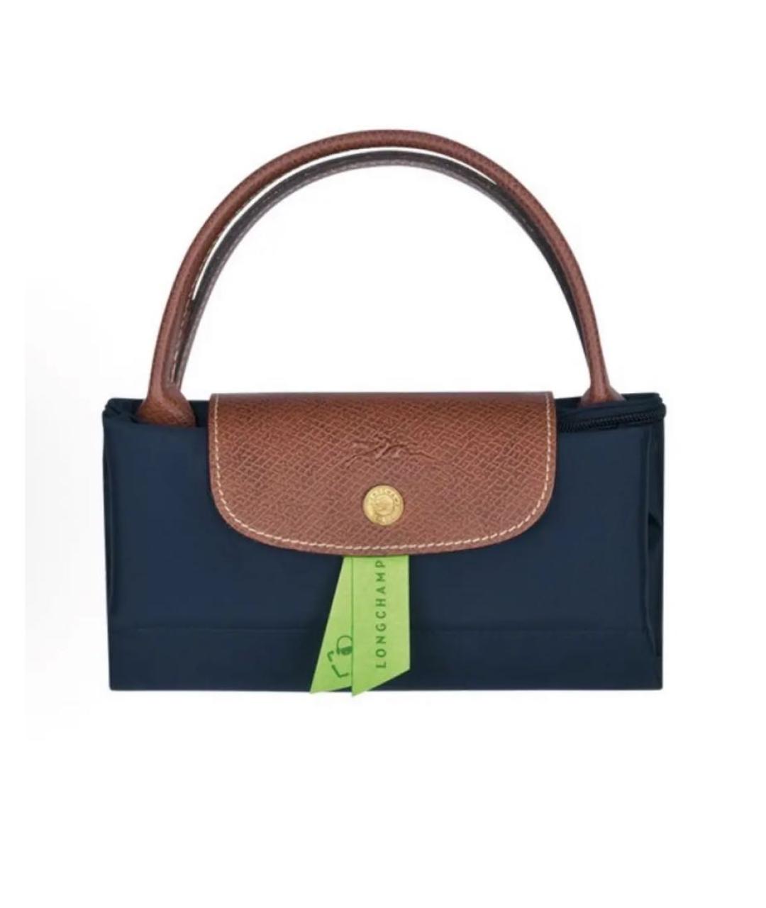 LONGCHAMP Темно-синяя тканевая сумка тоут, фото 4