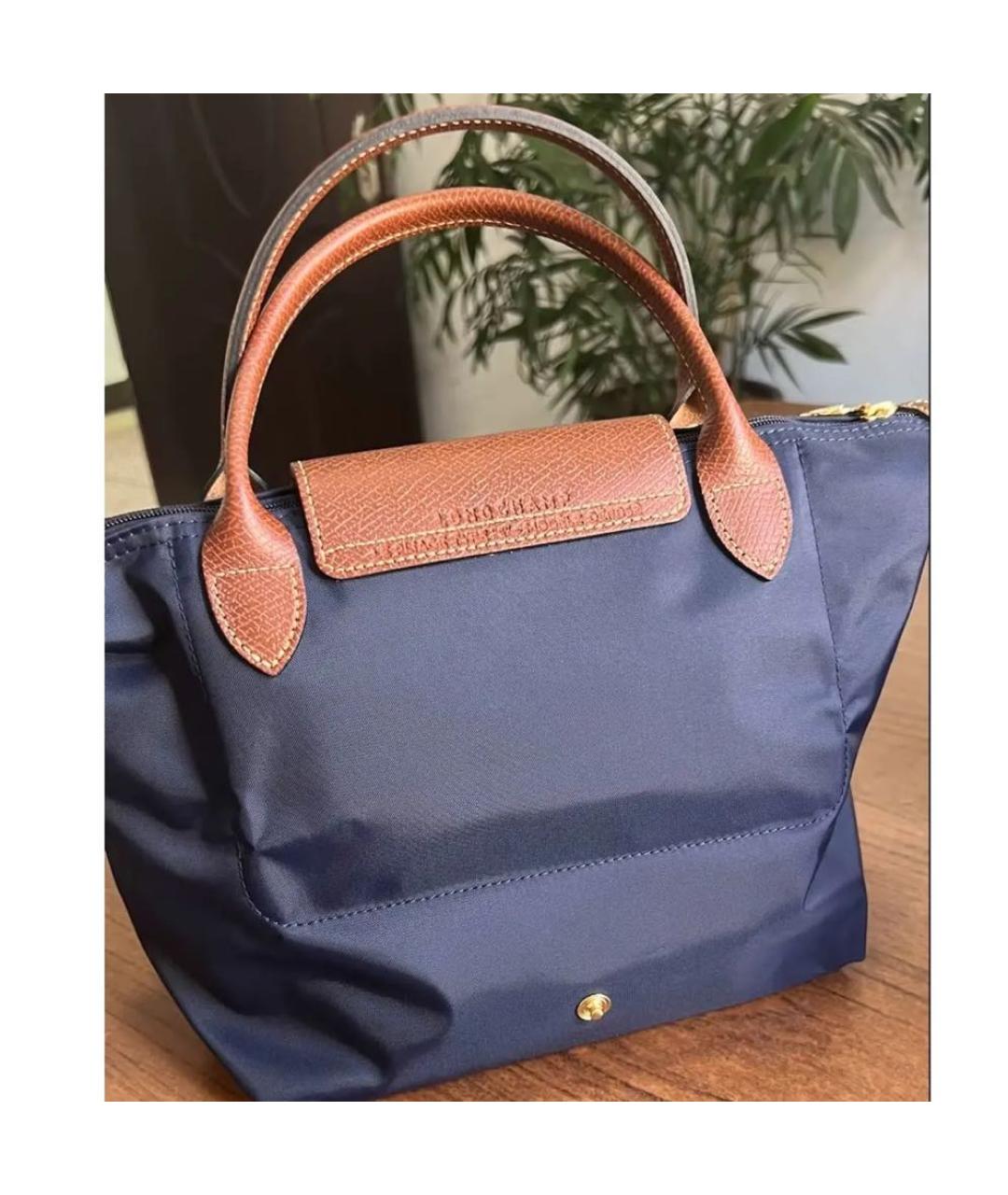 LONGCHAMP Темно-синяя тканевая сумка тоут, фото 7