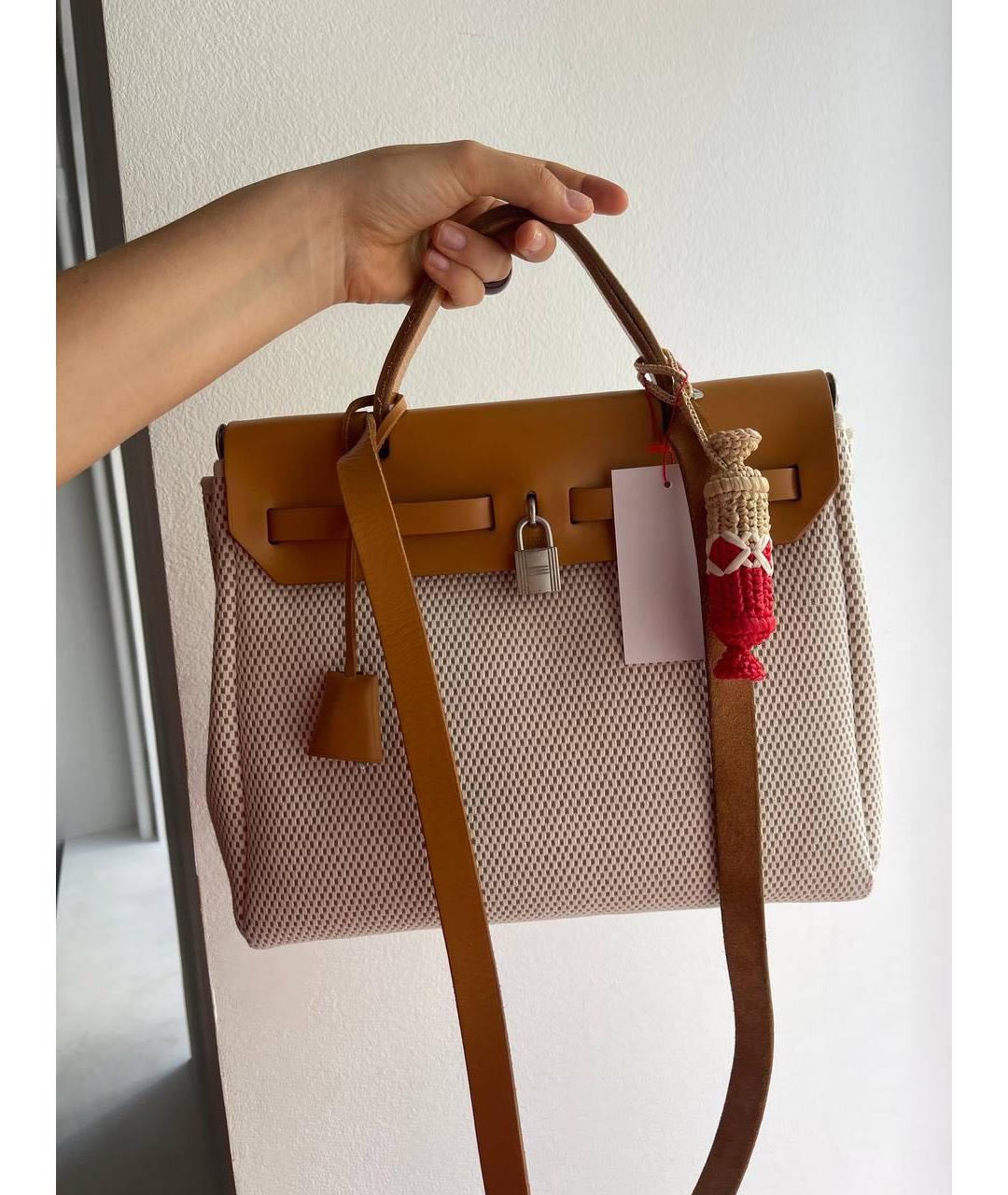 HERMES Бежевая кожаная сумка через плечо, фото 3