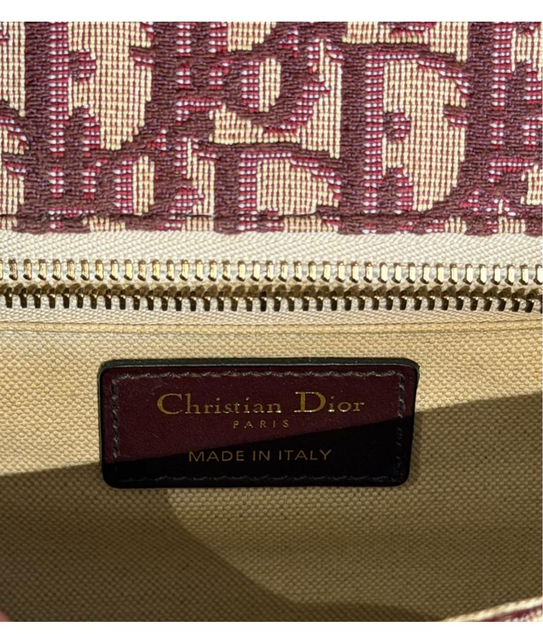 CHRISTIAN DIOR Бордовая тканевая сумка через плечо, фото 7