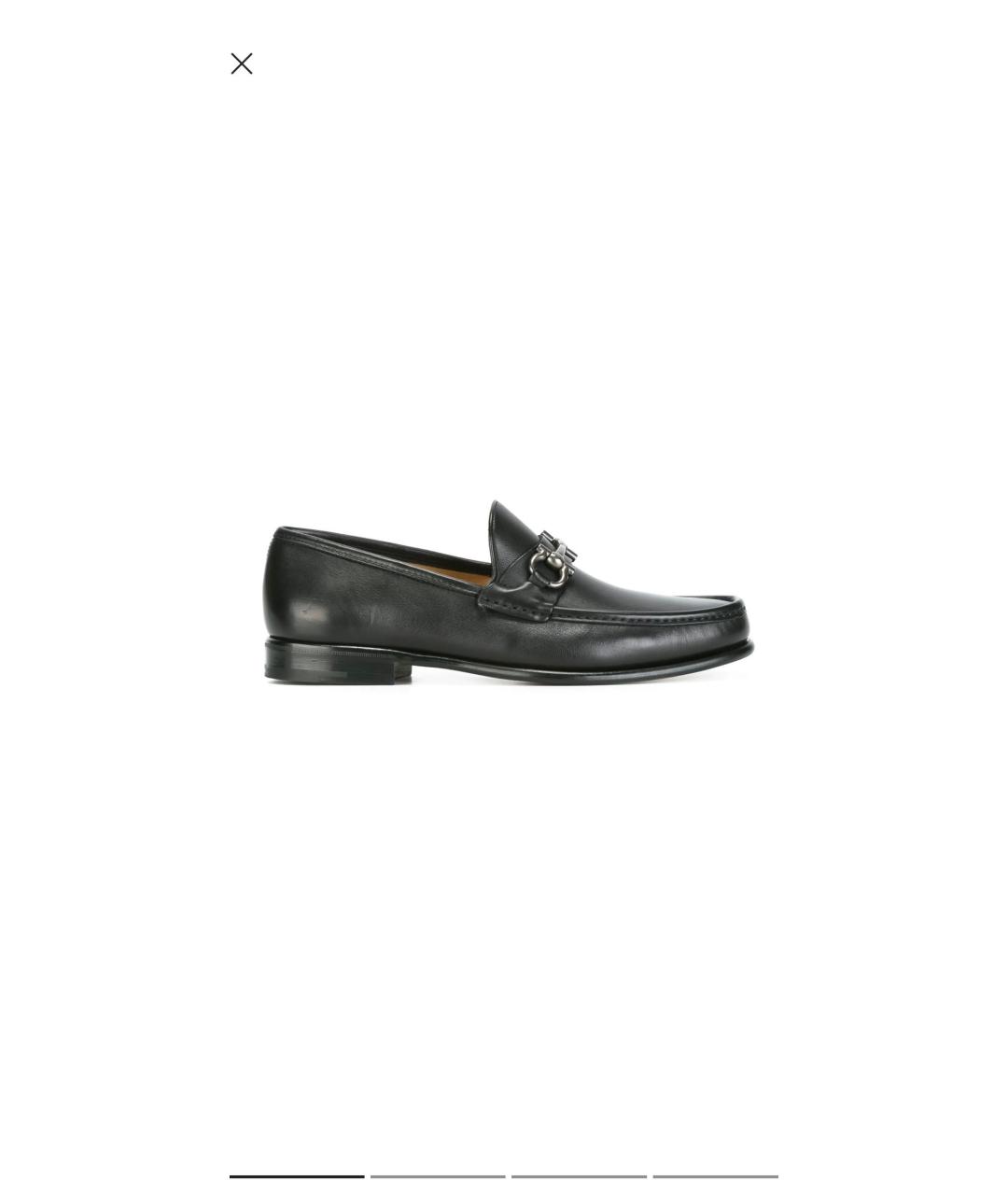 FERRAGAMO Черные кожаные лоферы, фото 9