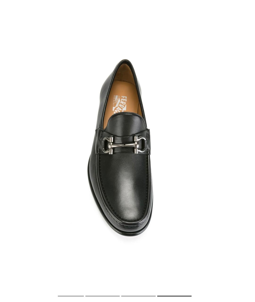 FERRAGAMO Черные кожаные лоферы, фото 2