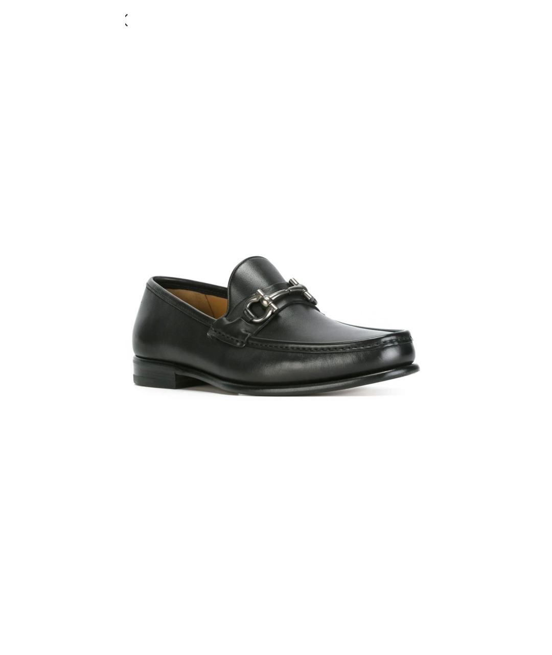 FERRAGAMO Черные кожаные лоферы, фото 8