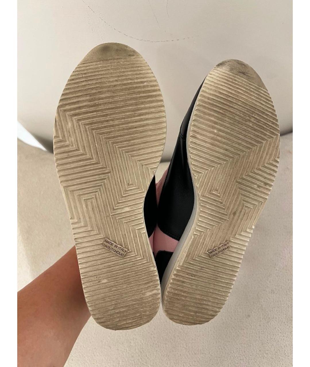 HERMES Розовые кожаные кеды, фото 5