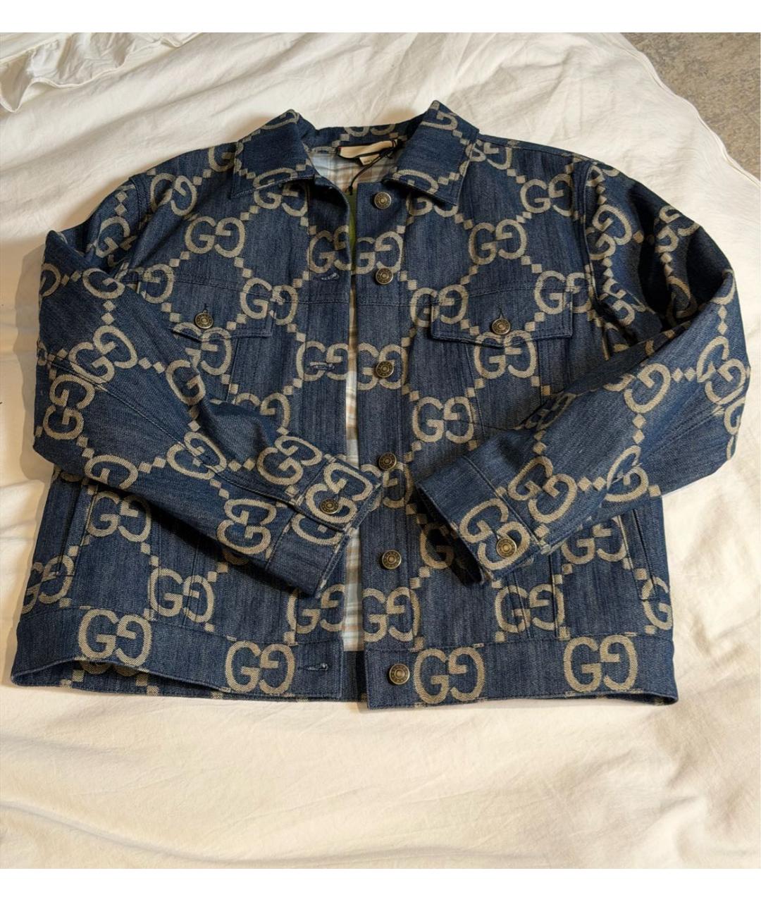 GUCCI Темно-синяя деним куртка, фото 5