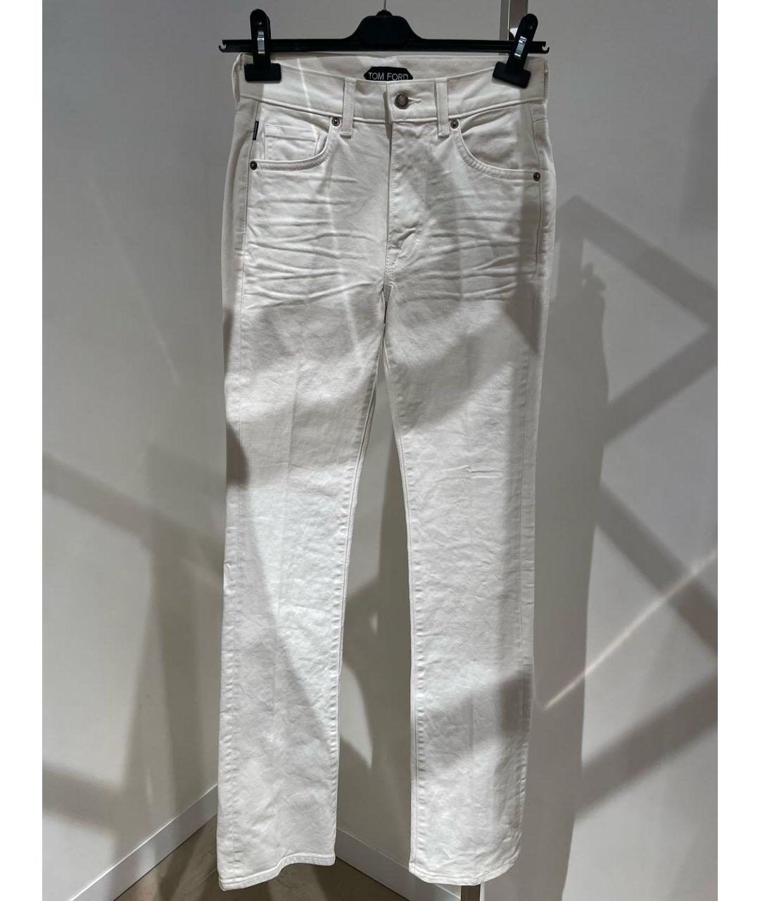 TOM FORD Белые хлопковые прямые джинсы, фото 5