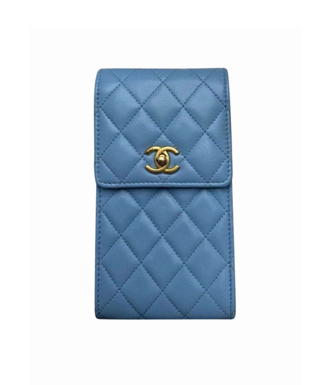 CHANEL Голубая кожаная сумка через плечо, фото 7