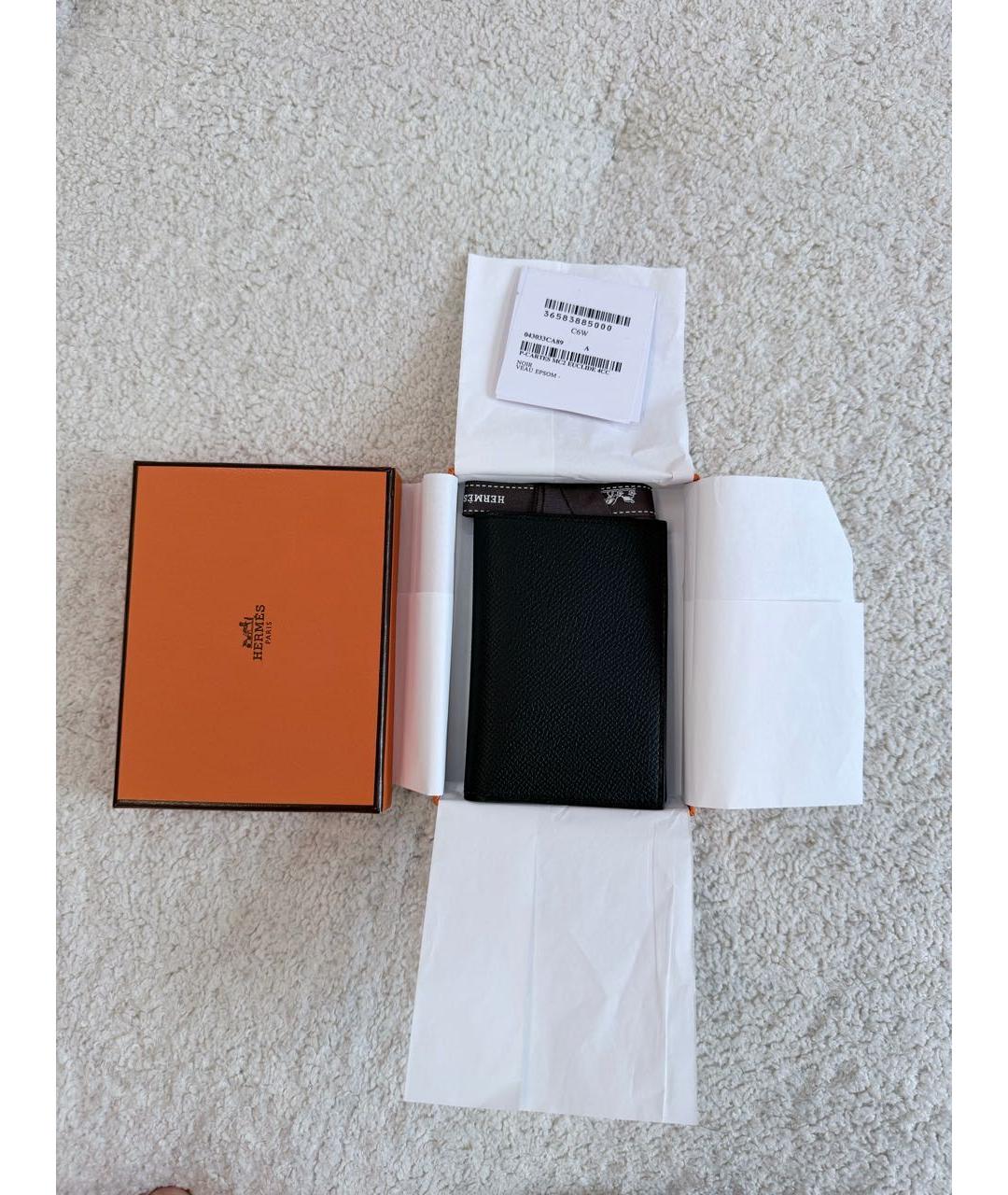 HERMES Черный кожаный кардхолдер, фото 4