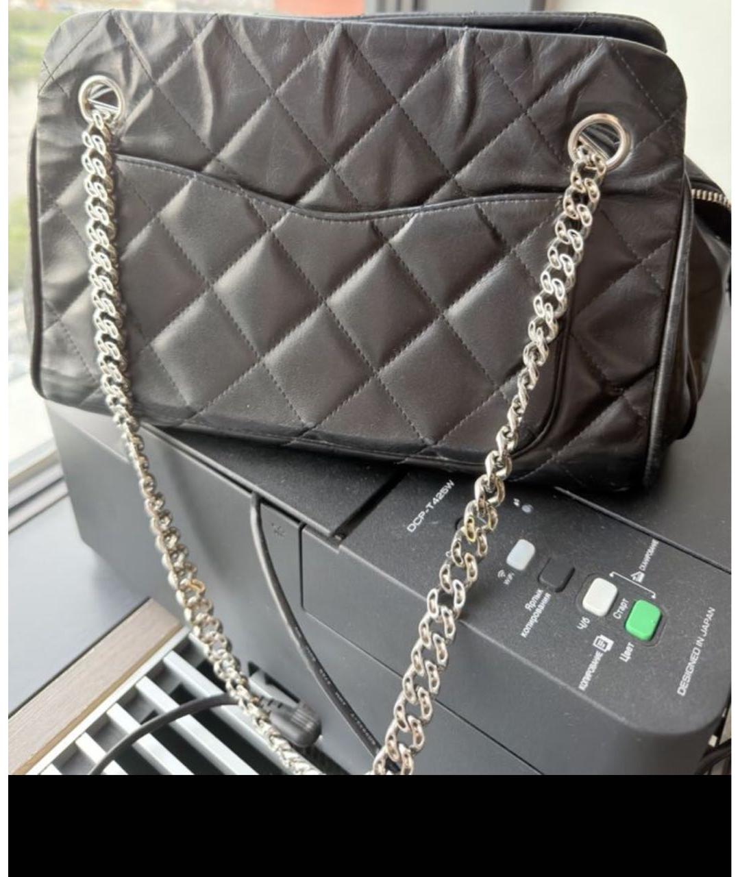 CHANEL Черная кожаная сумка тоут, фото 4