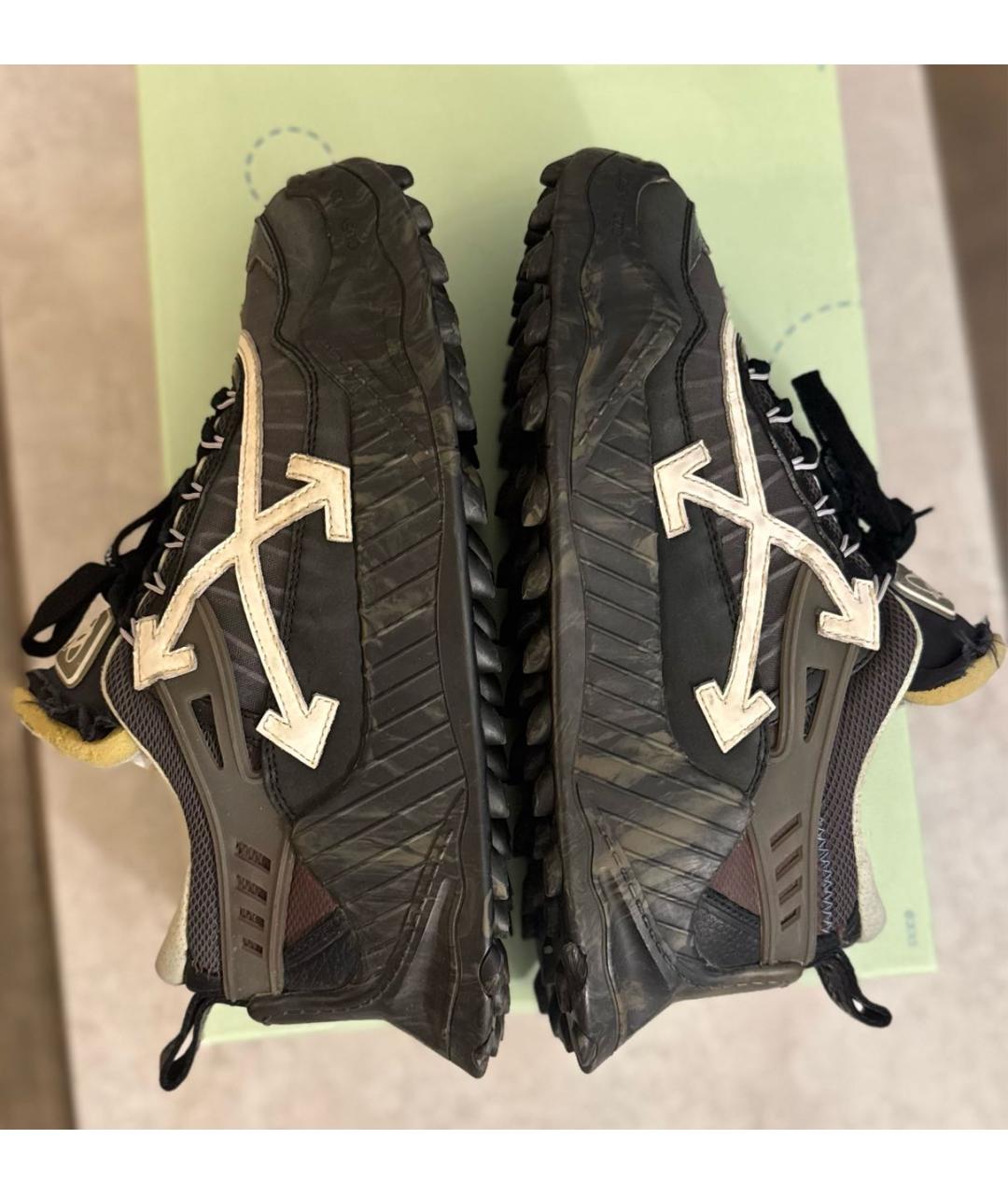 OFF-WHITE Черные текстильные высокие кроссовки / кеды, фото 3