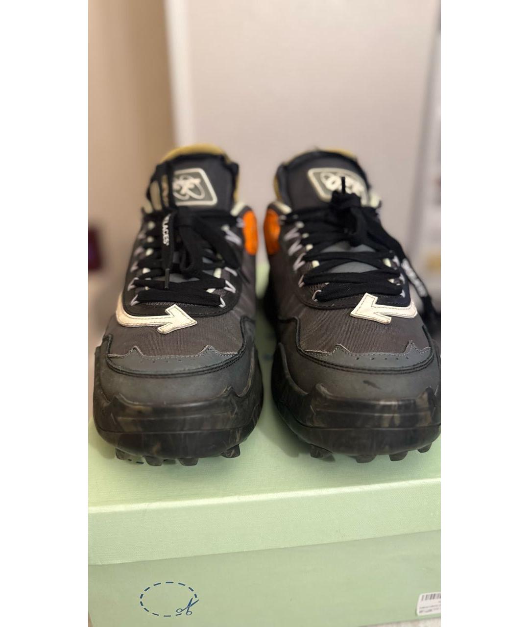 OFF-WHITE Черные текстильные высокие кроссовки / кеды, фото 6