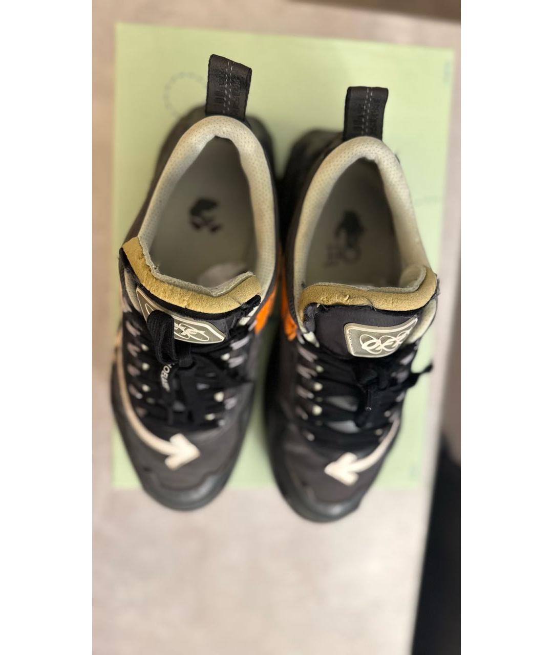 OFF-WHITE Черные текстильные высокие кроссовки / кеды, фото 7
