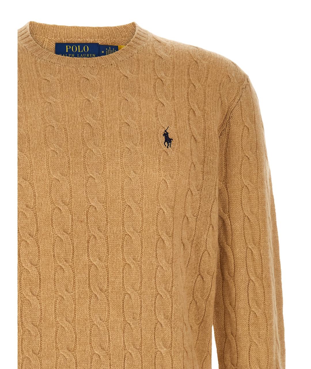 POLO RALPH LAUREN Бежевый шерстяной джемпер / свитер, фото 3