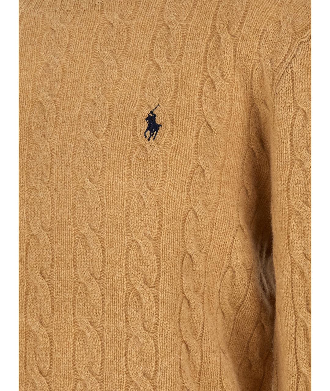 POLO RALPH LAUREN Бежевый шерстяной джемпер / свитер, фото 5