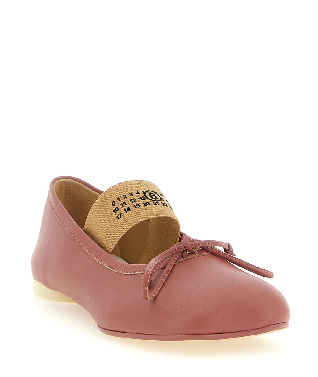 MM6 MAISON MARGIELA Розовые кожаные балетки, фото 2