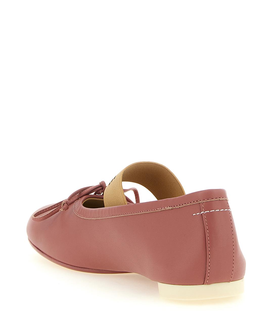 MM6 MAISON MARGIELA Розовые кожаные балетки, фото 3