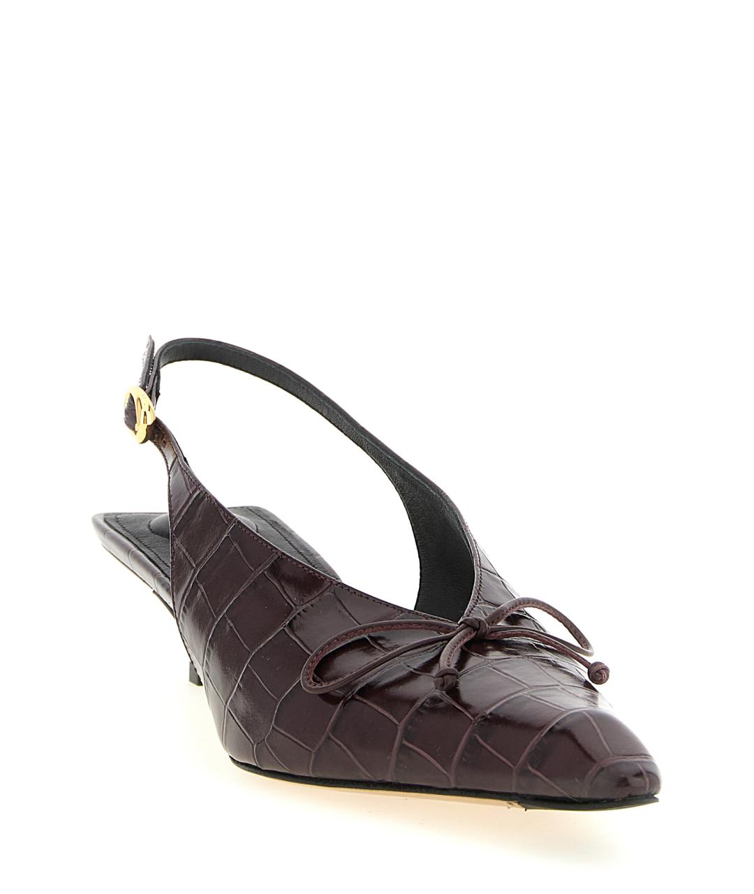 JACQUEMUS Бордовые кожаные туфли, фото 3