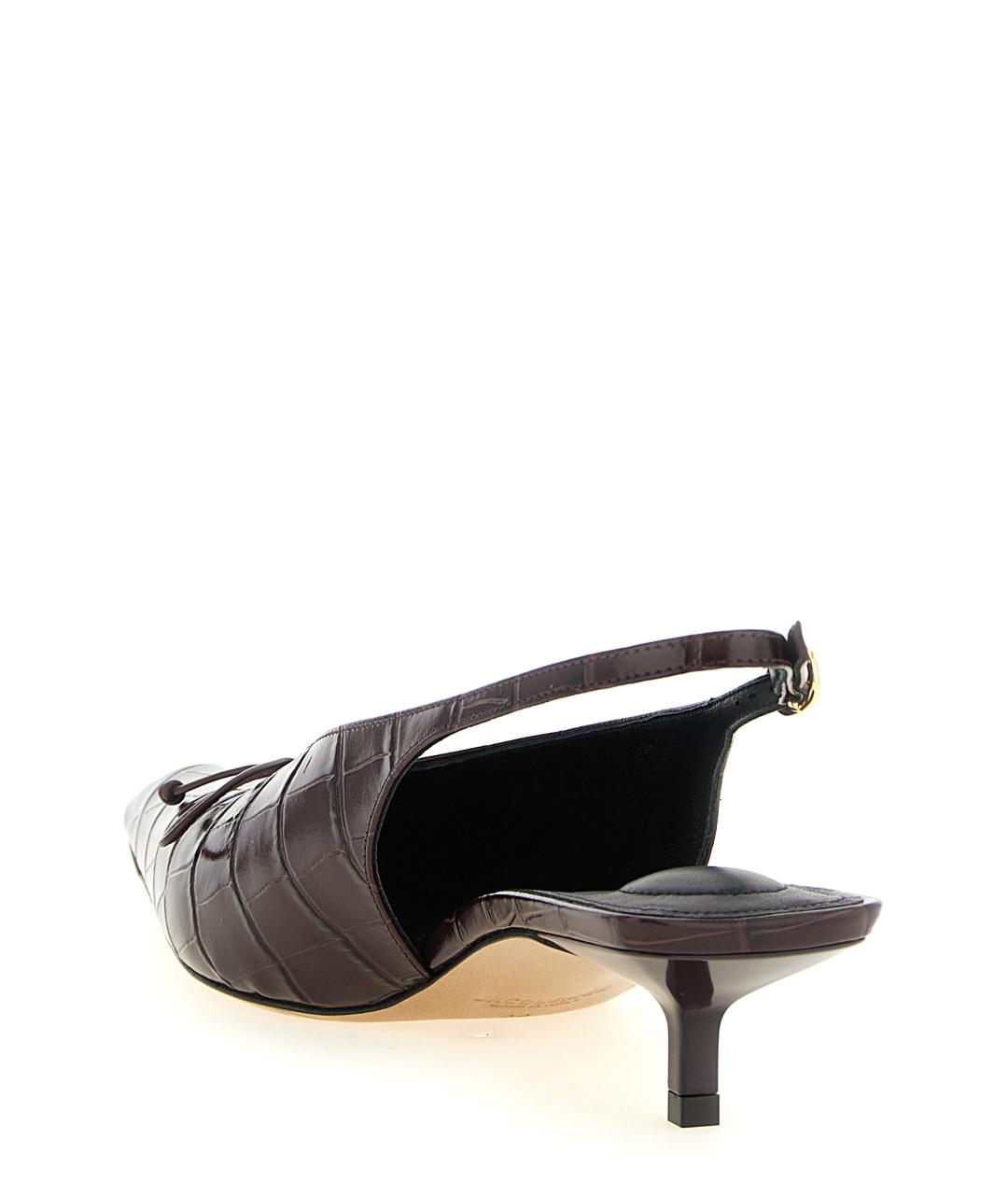 JACQUEMUS Бордовые кожаные туфли, фото 4