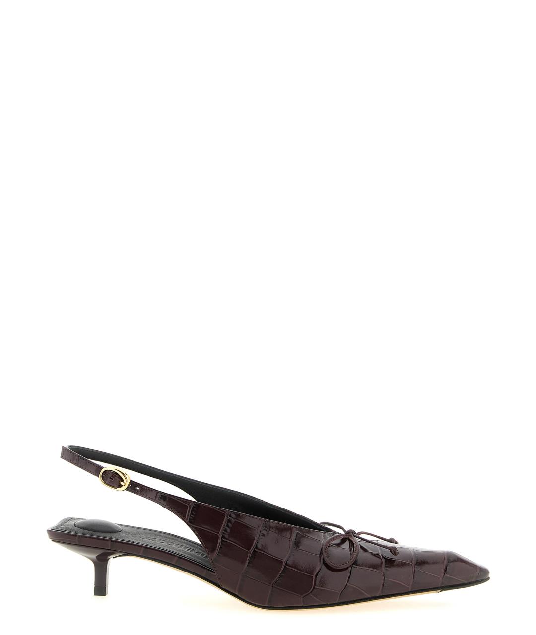 JACQUEMUS Бордовые кожаные туфли, фото 1