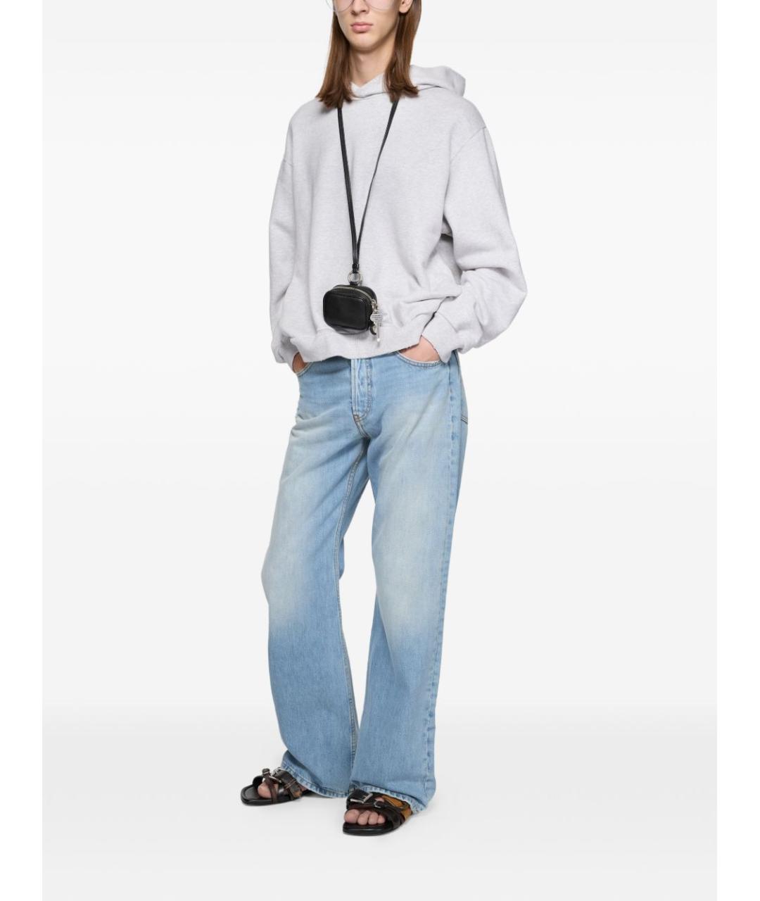 ACNE STUDIOS Черная кожаная сумка через плечо, фото 2