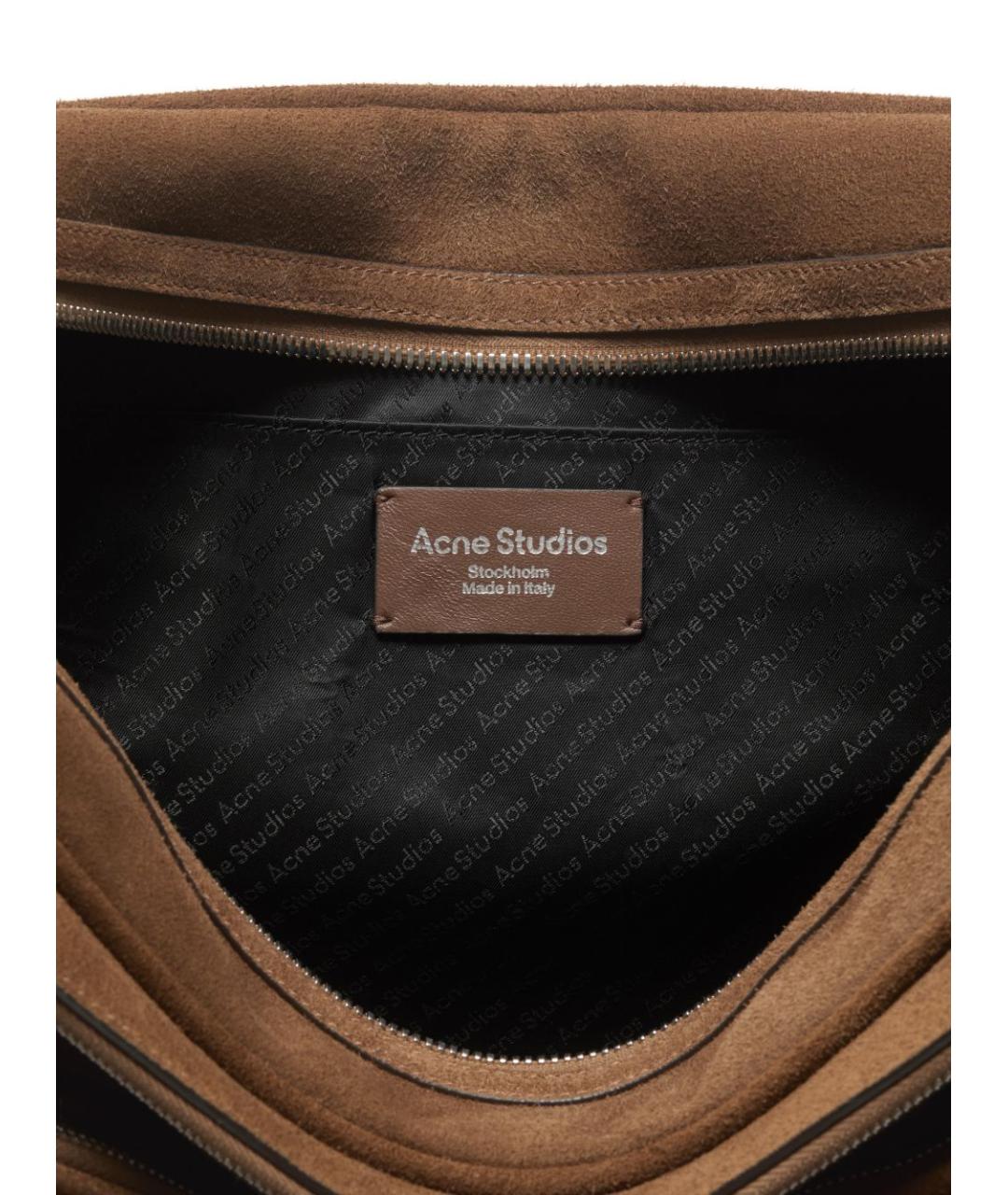 ACNE STUDIOS Коричневая замшевая сумка через плечо, фото 3